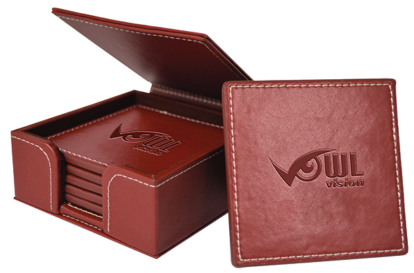 Picture of Set of 6 Leather coasters