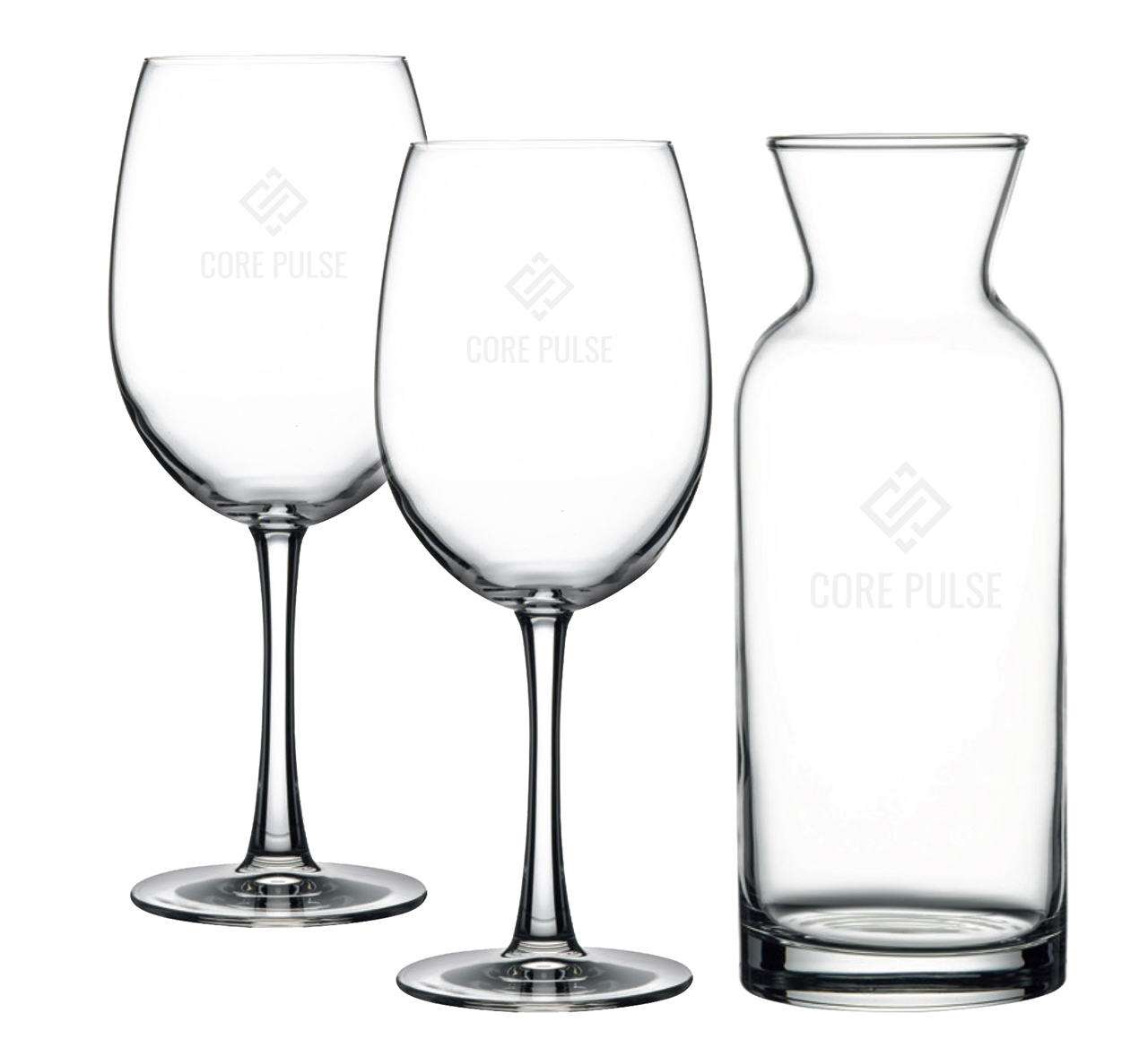 Picture of Lyric Carafe & Durham Stems Set - Etched