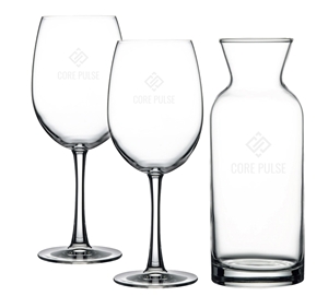 Picture of Lyric Carafe & Durham Stems Set - Etched