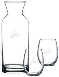 Picture of Lyric Carafe & 15oz Veranda set - Etched