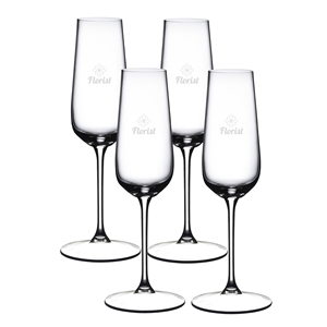 Picture of Grape Champagne Flute 8.5oz / Set of 4 - Etched