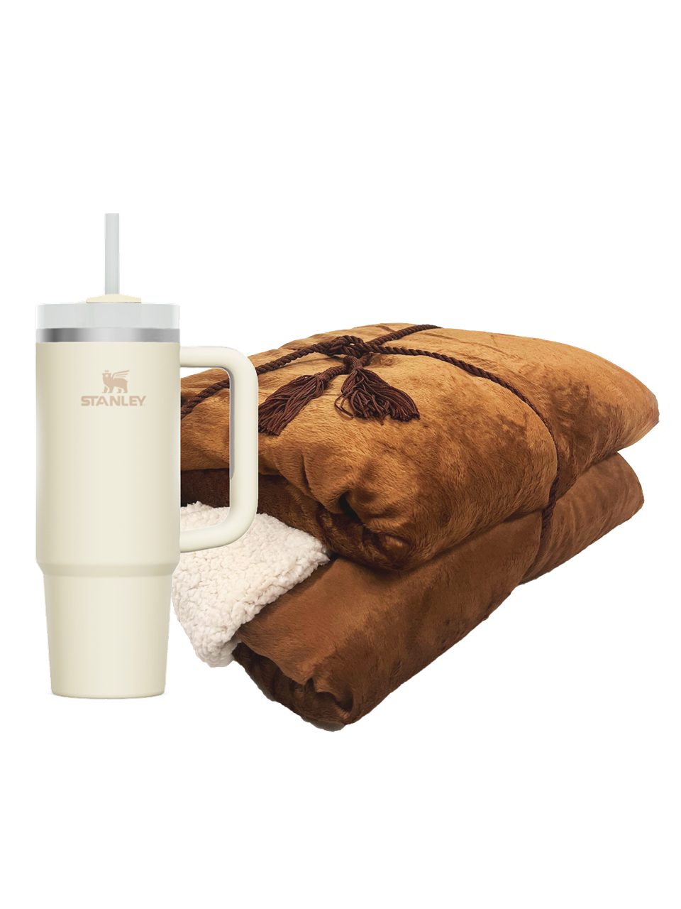 Picture of Deluxe Throw Blanket & Stanley Quencher H2.0 Flowstate™ Tumbler 30oz set