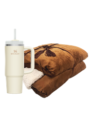 Picture of Deluxe Throw Blanket & Stanley Quencher H2.0 Flowstate™ Tumbler 30oz set