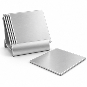 Picture of Set of 4 Aluminum Coaster & Holder