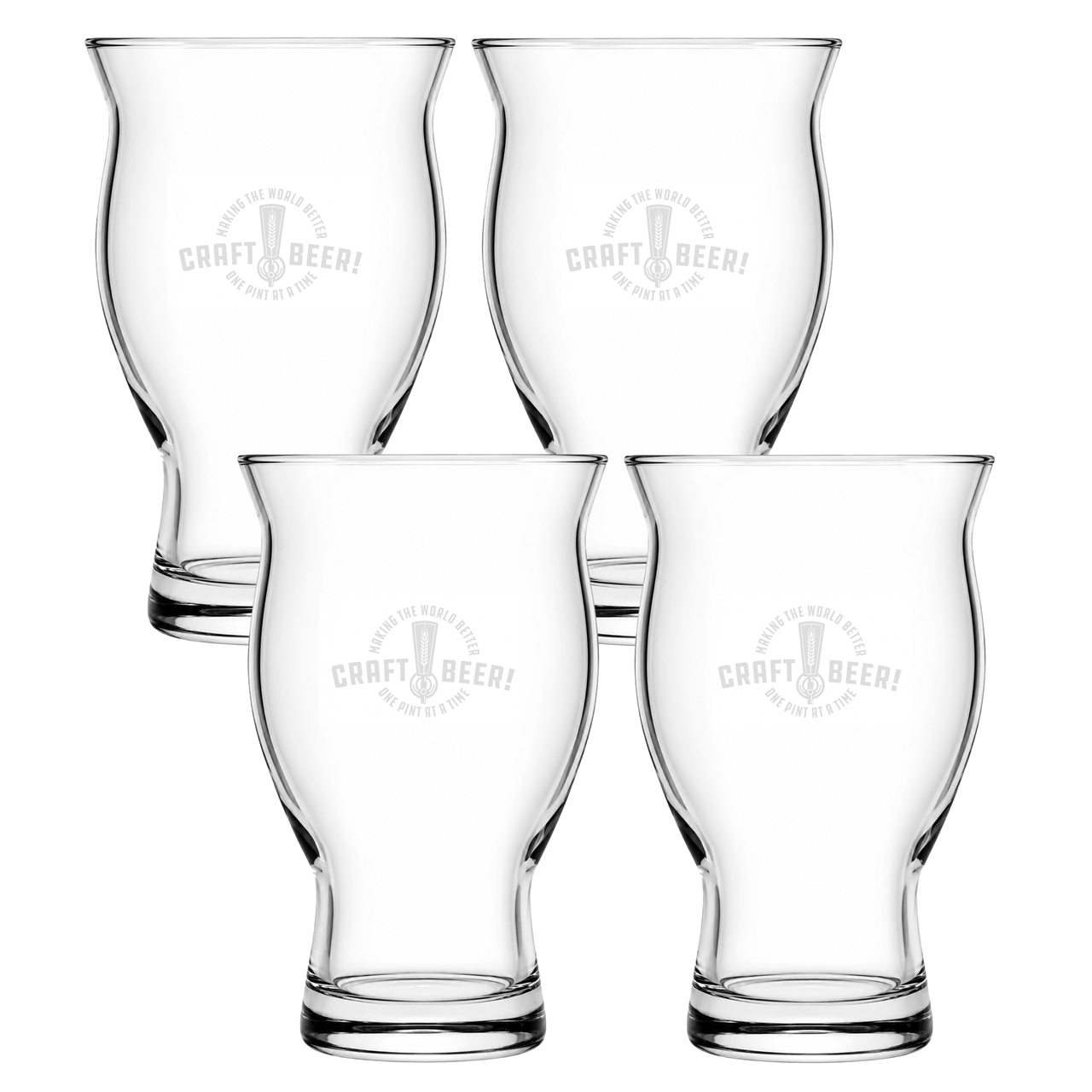 Picture of Halle 16.75oz stacking craft pilsner / Set of 4 - Etched