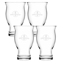 Picture of Halle 16.75oz stacking craft pilsner / Set of 4 - Etched
