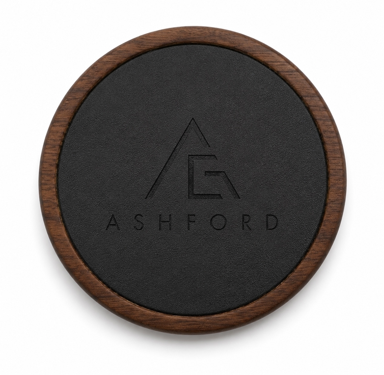 Picture of Wood & Leather Coasters 3.75" x 3.75"