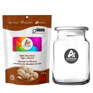 Picture of Candy Jar with Dark and White Chocolate Coffee Beans