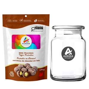 Picture of Candy Jar with Dark and White Chocolate Coffee Beans