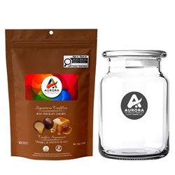 Picture of Candy Jar with Milk Chocolate Caramel Signature Truffles