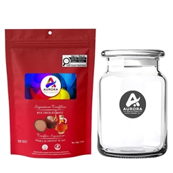 Picture of Candy Jar with Milk Chocolate Maple Signature Truffles