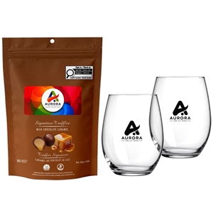 Picture of Blossom Stemless Glass Set with Milk Chocolate Signature Truffles
