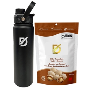 Picture of Lucania 24oz Bottle with Milk Dark and White Chocolate Coffee Beans
