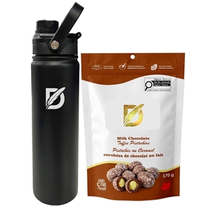 Picture of Lucania 24oz Bottle with Milk Dark and White Chocolate Coffee Beans