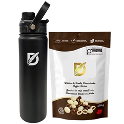 Picture of Lucania 24oz Bottle with Milk Dark and White Chocolate Coffee Beans