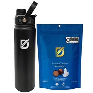 Picture of Lucania 24oz Bottle with Milk Dark and White Chocolate Coffee Beans