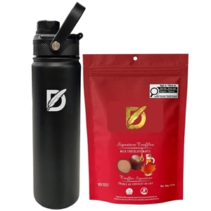 Picture of Lucania 24oz Bottle with Milk Dark and White Chocolate Coffee Beans