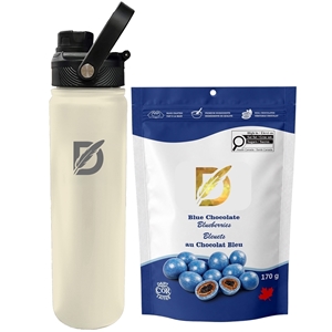 Picture of Lucania 24oz Bottle with Milk Dark and White Chocolate Coffee Beans