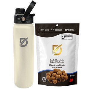 Picture of Lucania 24oz Bottle with Milk Dark and White Chocolate Coffee Beans
