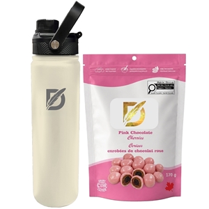 Picture of Lucania 24oz Bottle with Milk Dark and White Chocolate Coffee Beans