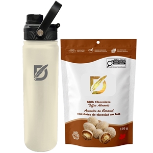 Picture of Lucania 24oz Bottle with Milk Dark and White Chocolate Coffee Beans