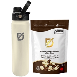 Picture of Lucania 24oz Bottle with Milk Dark and White Chocolate Coffee Beans