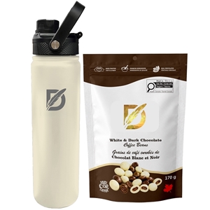 Picture of Lucania 24oz Bottle with Milk Dark and White Chocolate Coffee Beans