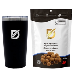 Picture of Sip N Snack Traveller Set with Dark Chocolate Coffee Blueberries