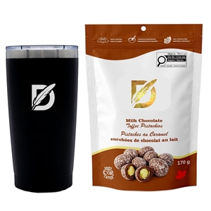 Picture of Sip N Snack Traveller Set with Milk Chocolate Toffee Almonds