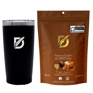 Picture of Sip N Snack Traveller Set with Milk Chocolate Toffee Almonds
