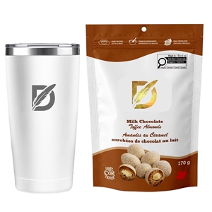 Picture of Sip N Snack Traveller Set with Milk Chocolate Toffee Almonds