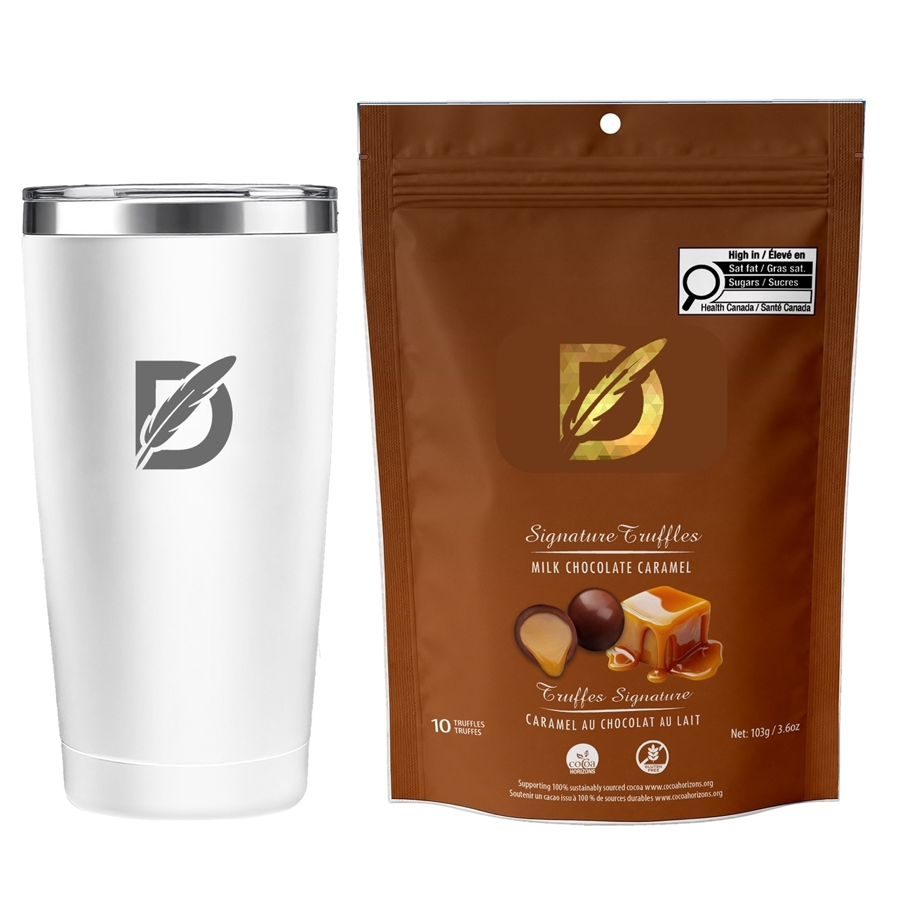 Picture of Sip N Snack Traveller Set with Milk Chocolate Caramel Signature Truffles