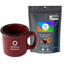 Picture of Camper 15oz Ceramic Mug with Dark Chocolate Signature Truffles