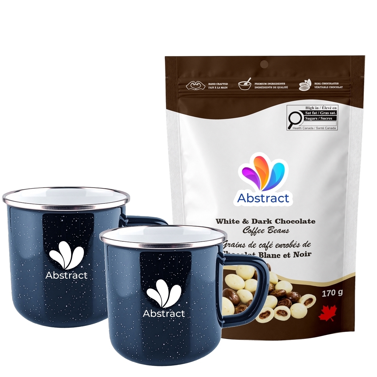 Picture of Happy Camper 18oz | Set of 2 with Milk Dark and White Chocolate Coffee Beans
